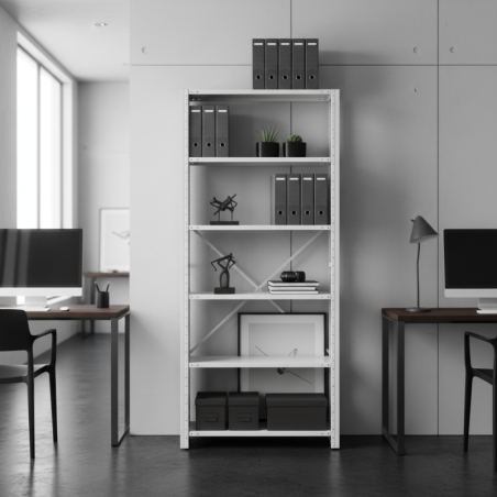 Estantería Blanca 210x90x30 cm. MM1734 - Montiel