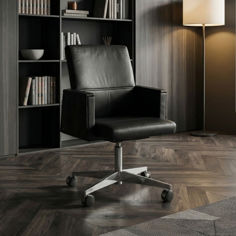 Sillón Negro de Oficina en Piel de Sedus - Montiel