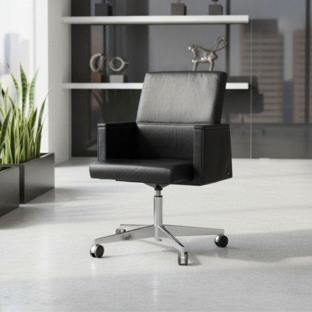 Sillón Negro de Oficina en Piel de Sedus - Montiel