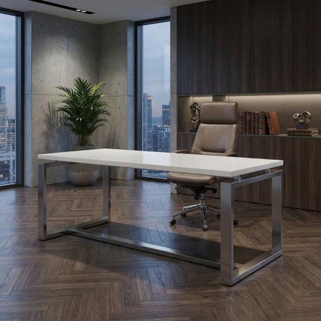 Mesa Dirección Cristal Blanco Volga de Euromof - Montiel