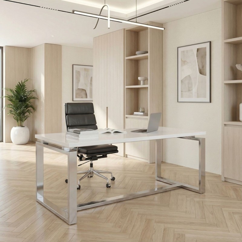 Mesa Dirección Cristal Blanco Volga de Euromof - Montiel