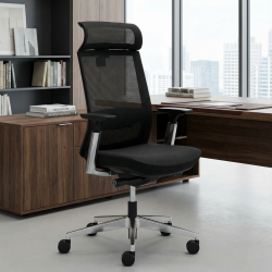 Sillón Dirección Símil Piel Negra Toronto de Euromof