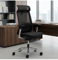 Sillón Dirección Símil Piel Negra Toronto de Euromof