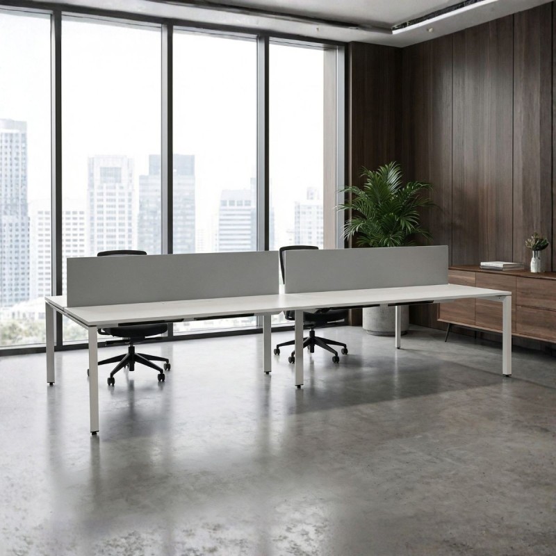 ▷ Mesa Multipuesto Blanca de 2 o 4 personas de Steelcase