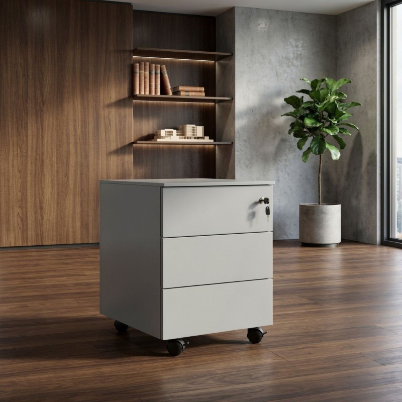 Cajonera Metálica Gris de Oficina Praga de Kunna - Montiel