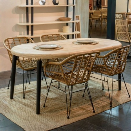 Mesa Extensible 100-140-180 cm. de Madera Celest - Montiel