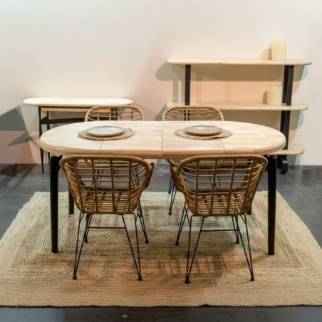 Mesa Extensible 100-140-180 cm. de Madera Celest - Montiel