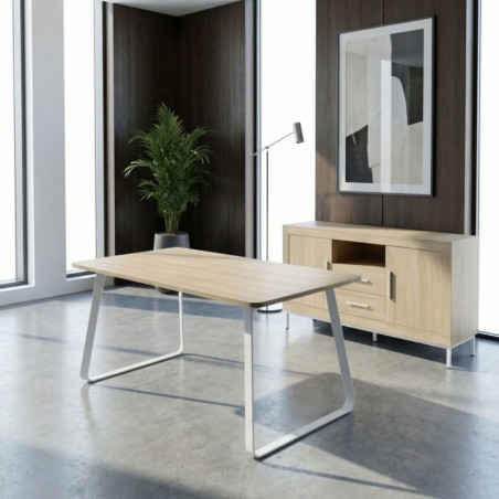 Pack Mesa y Aparador Marfil sobre Alpin de Bogal - Montiel