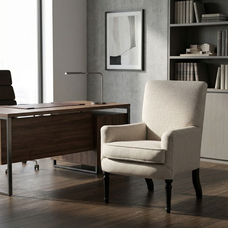 Sillón Beige Base Negra MM1748 - Montiel