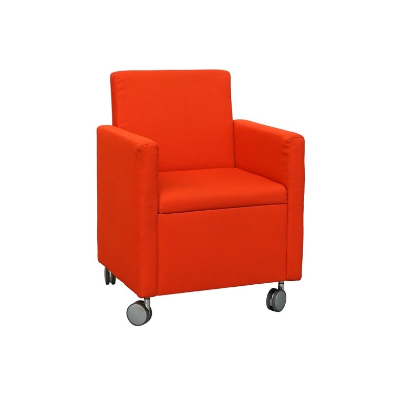Silla Confidente con Ruedas Naranja MM1751 de Montiel