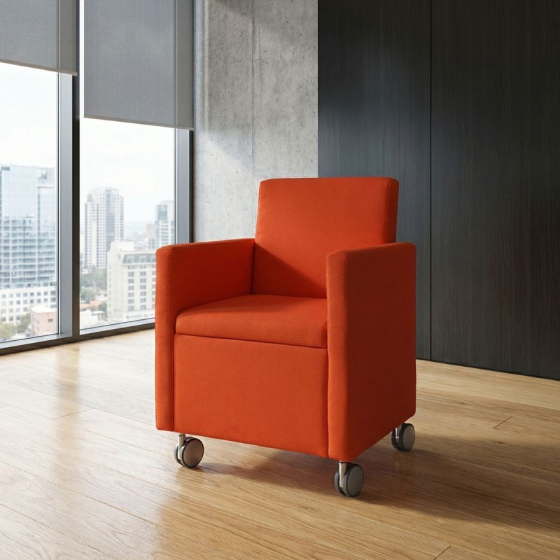Silla Confidente con Ruedas Naranja MM1751 de Montiel