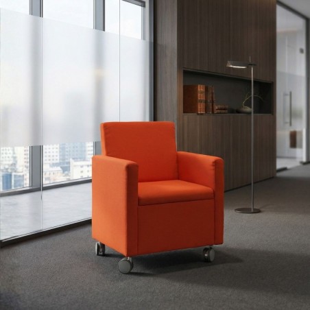 Silla Confidente con Ruedas Naranja MM1751 de Montiel