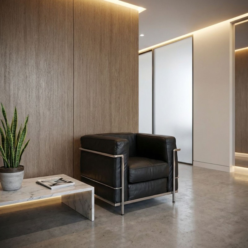 Sillón Confidente Piel LC2 Le Corbusier de Cassina - Montiel