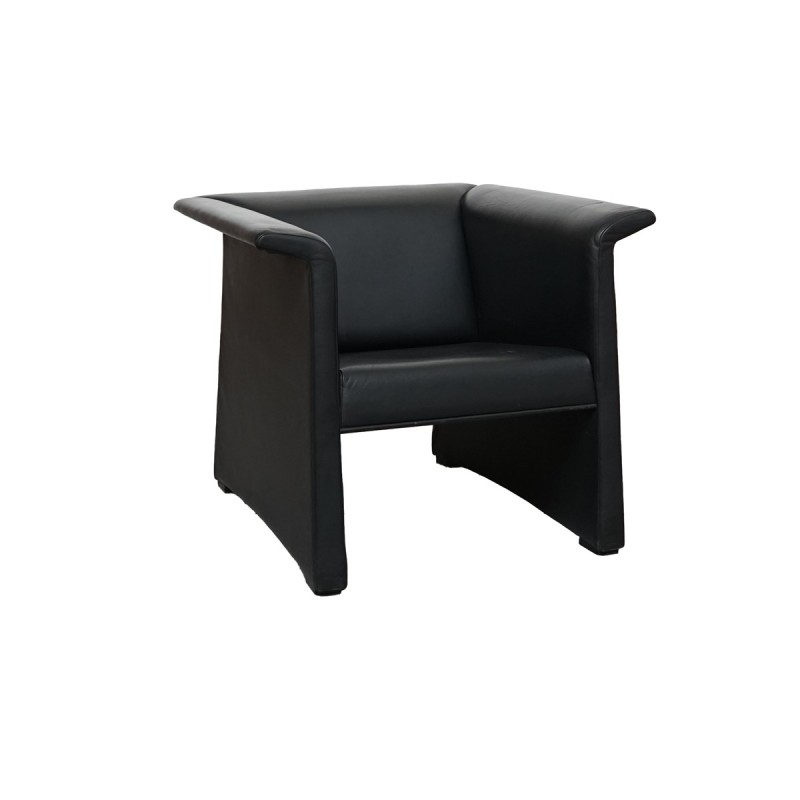 Sillón Recepción Oficina Piel Negra de Kron - Montiel