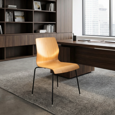 ▷ Silla Madera Sin Brazos Curvae de Forma 5 - Montiel