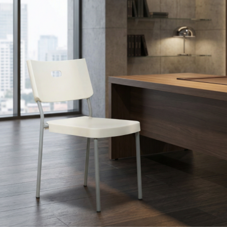 Silla Confidente Oficina Blanca MM1416 Montiel - OUTLET