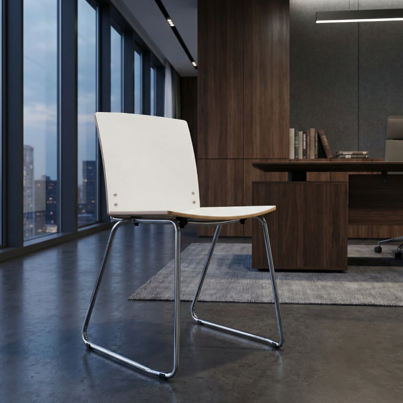 Silla Confidente Oficina Blanca Mara MM1233 de Montiel - OUTLET