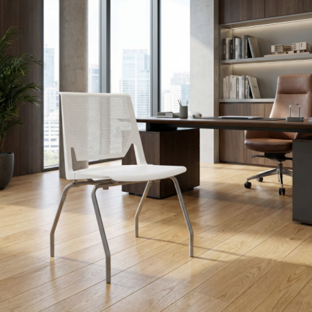 Silla Confidente Oficina Blanca sin brazos Very Haworth - OUTLET