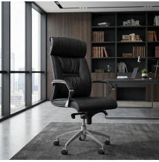 Sillón de dirección de piel Cantabria de Herpesa