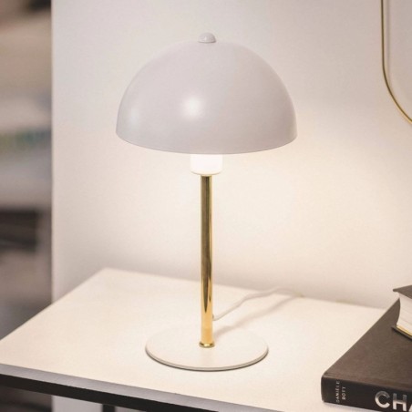 Lámpara de Mesa Blanca Metálica Wavuli - Montiel