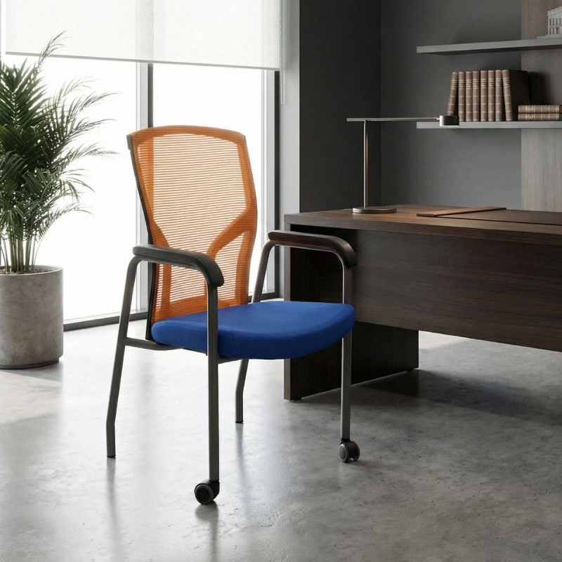 Silla Confidente con Ruedas Base Gris de Grupo Kat - Montiel