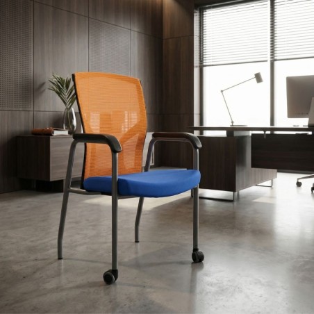 Silla Confidente con Ruedas Base Gris de Grupo Kat - Montiel
