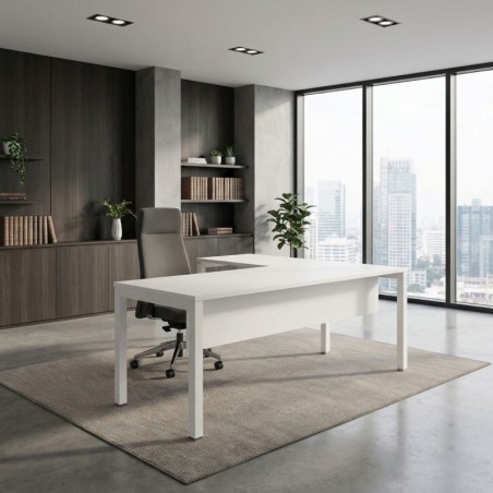 Escritorio en L Blanco Basic de Kunna - Montiel