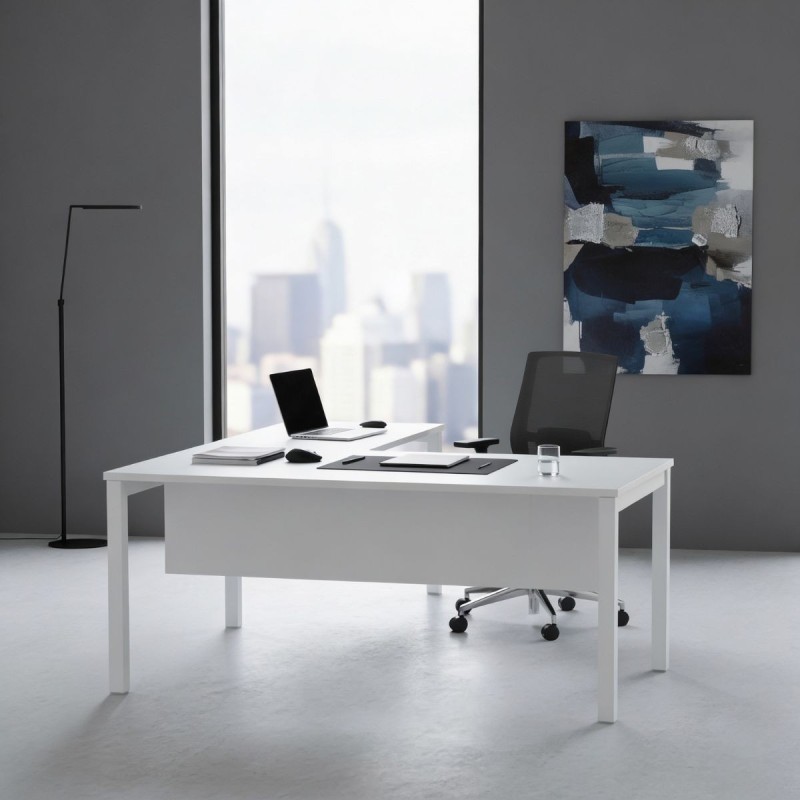 Escritorio en L Blanco Basic de Kunna - Montiel