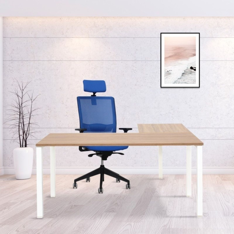 Mesa Escritorio en L Nogal Slow Basic de Kunna - Montiel