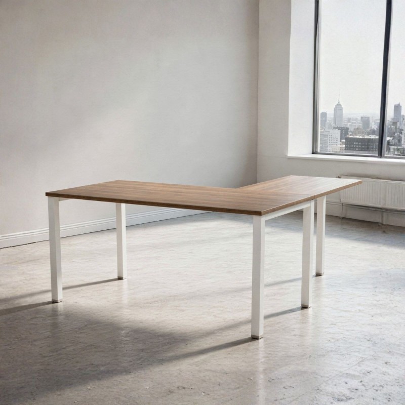 Mesa Escritorio en L Nogal Slow Basic de Kunna - Montiel