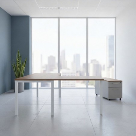 Mesa Escritorio en L Nogal Slow Basic de Kunna - Montiel