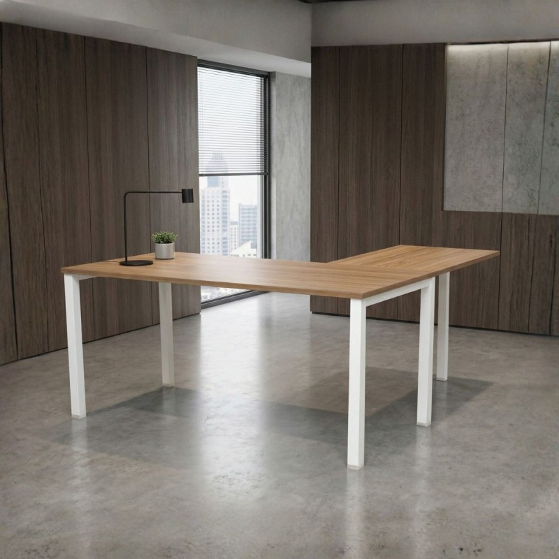 Mesa Escritorio en L Nogal Slow Basic de Kunna - Montiel