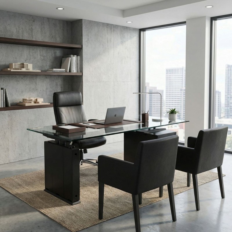 Escritorio Cristal 160x80cm. de Tecno - Montiel