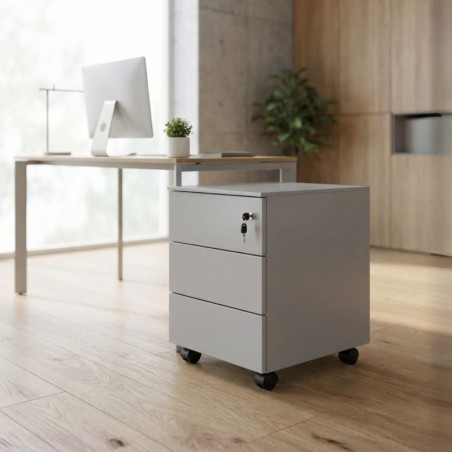 Cajonera Metálica Gris de Oficina Praga de Kunna - Montiel