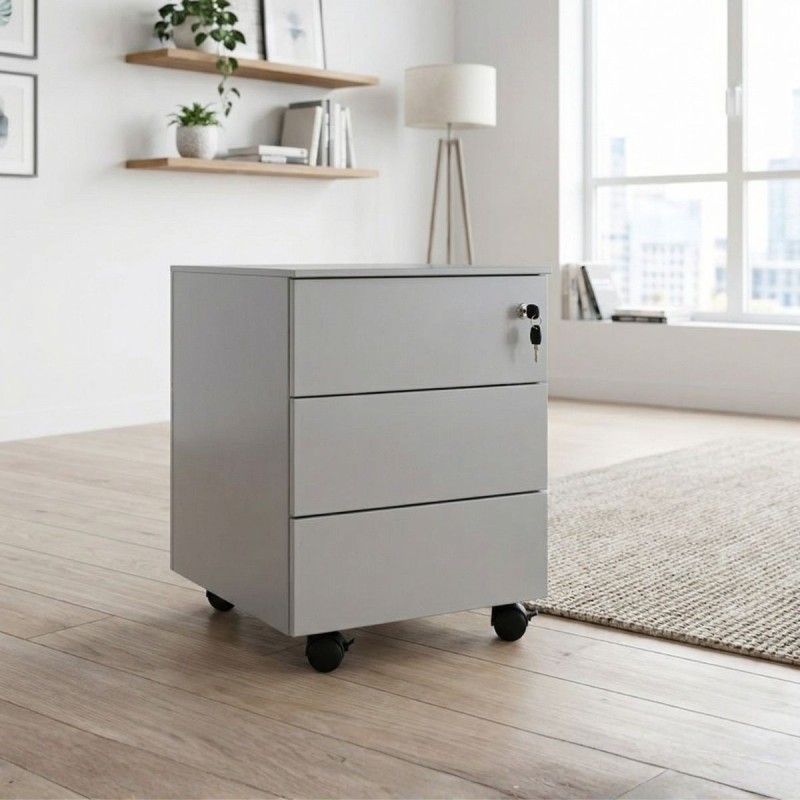 Cajonera Metálica Gris de Oficina Praga de Kunna - Montiel