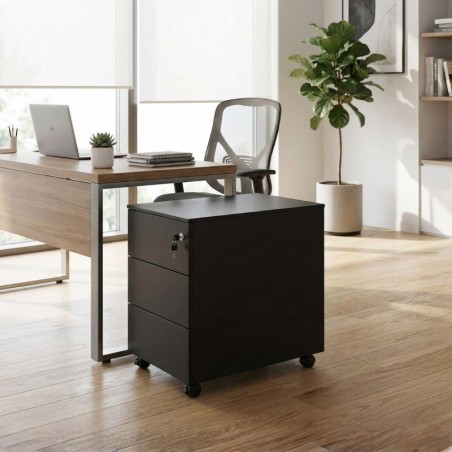 Cajonera 3 cajones Metálica Negra Praga de Kunna - Montiel