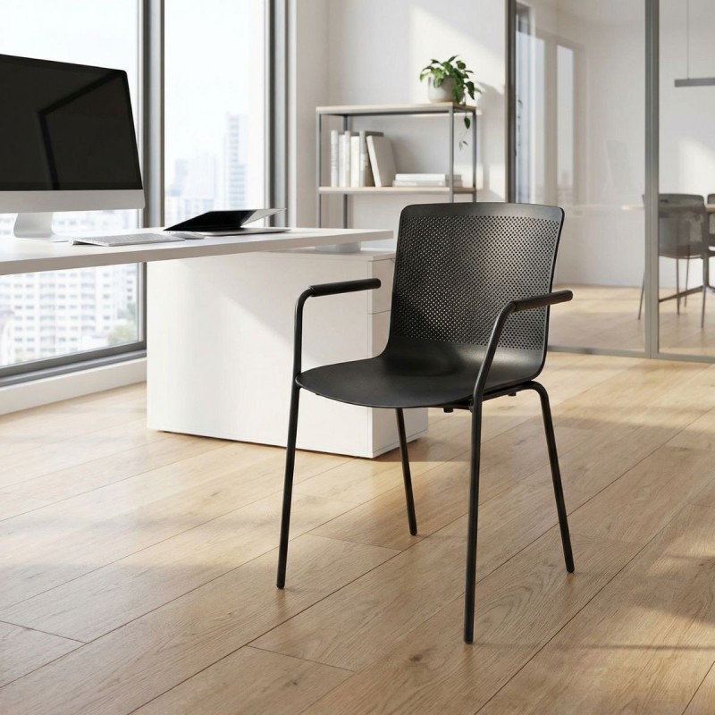 Silla 4 patas con Brazos Negra Glove de Forma5 - Montiel