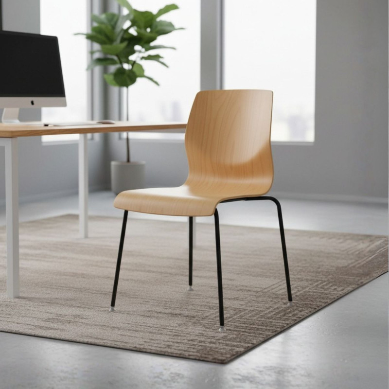 ▷ Silla Madera Sin Brazos Curvae de Forma 5 - Montiel