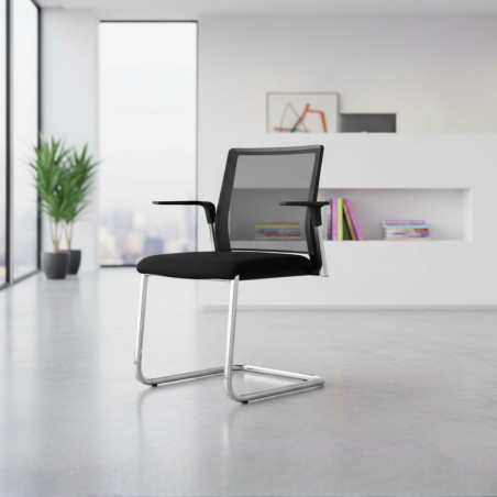 Silla Confidente Malla Negra Plural de Forma 5 - Montiel