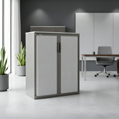 Armario Puertas Persiana Metálico Gris MM - Montiel