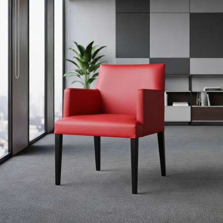 Butaca para Salas de Espera Piel Roja MM1686 - Montiel