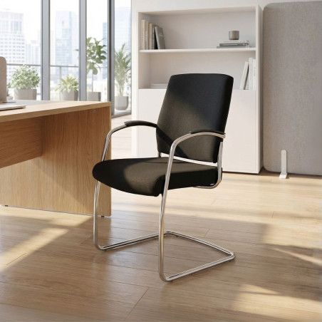 Silla Oficina Negra Patín Metálico de Roder - Montiel