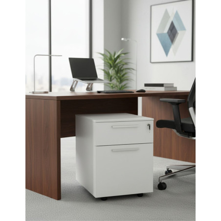 Cajonera Madera Blanca con 2 Cajones de Steelcase - Montiel
