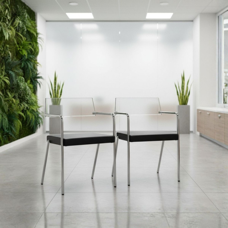Silla Confidente Respaldo Transparente MM1728 - Montiel