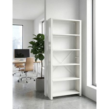 Estantería Blanca 210x90x30 cm. MM1734 - Montiel