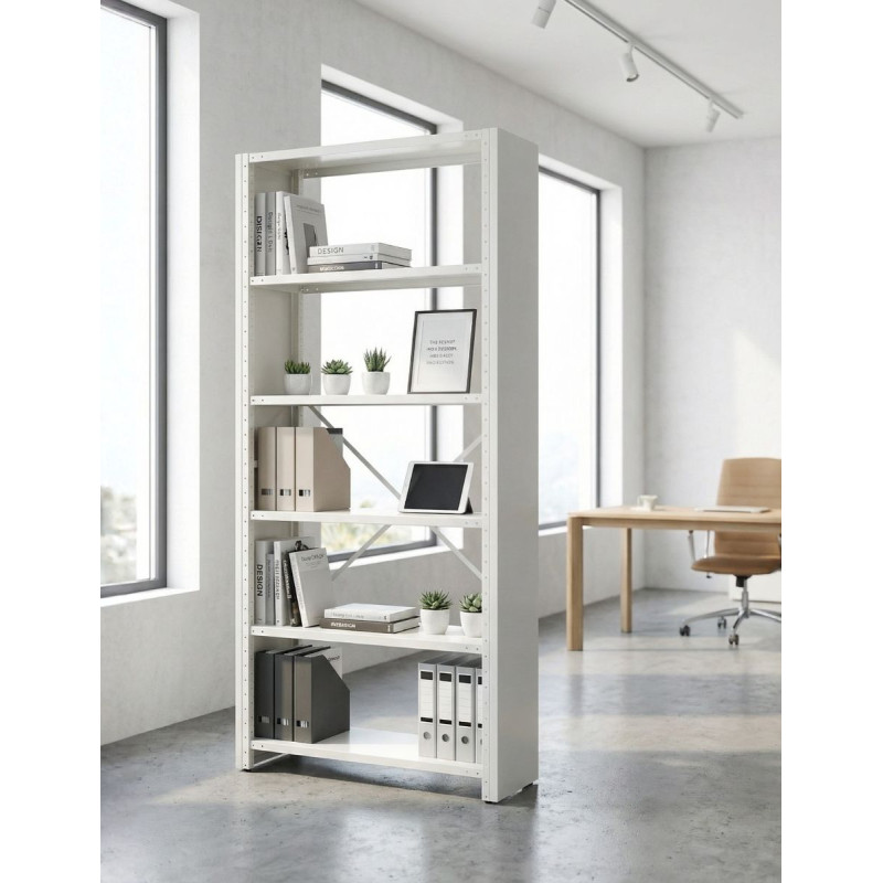 Estantería Blanca 210x90x30 cm. MM1734 - Montiel