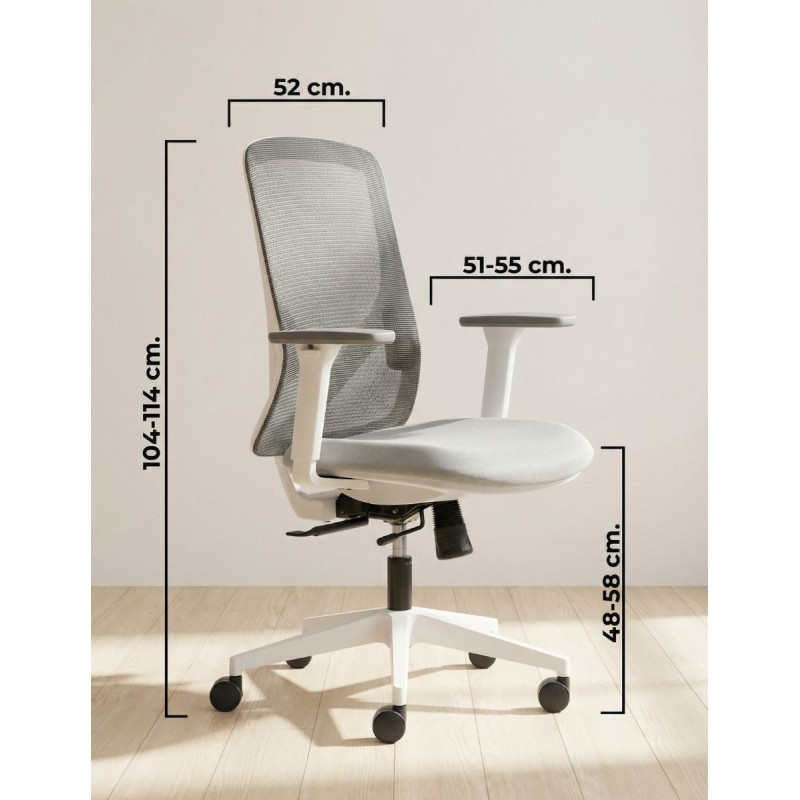 Silla Blanca Oficina Ergonómica Lyon de Euromof