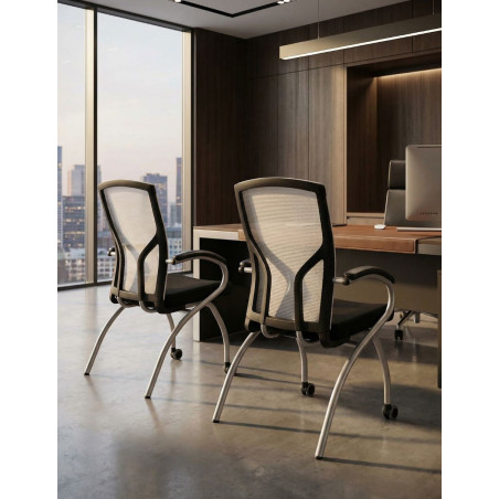 Silla Recepción Oficina Malla Blanca de Grupo Kat - Montiel