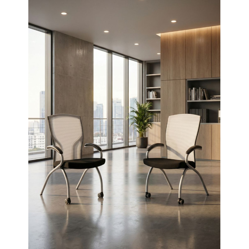 Silla Recepción Oficina Malla Blanca de Grupo Kat - Montiel