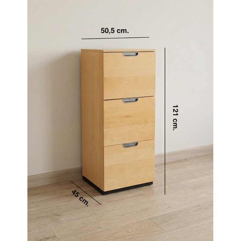 Archivador de Oficina 3 Cajones Haya MM1786 de Montiel